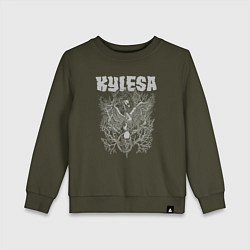 Свитшот хлопковый детский Kylesa, цвет: хаки
