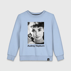 Свитшот хлопковый детский Одри Хепбёрн 88, цвет: мягкое небо