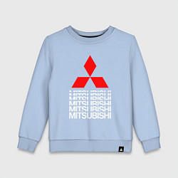 Свитшот хлопковый детский MITSUBISHI МИЦУБИСИ МИТСУБИСИ МИЦУБИШИ LOGO STYLE, цвет: мягкое небо