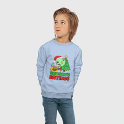 Свитшот хлопковый детский Christmas Zombie, цвет: мягкое небо — фото 2