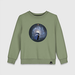 Свитшот хлопковый детский Тардис доктора кто, цвет: авокадо