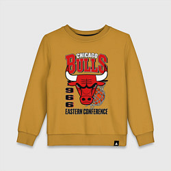 Свитшот хлопковый детский Chicago Bulls NBA, цвет: горчичный