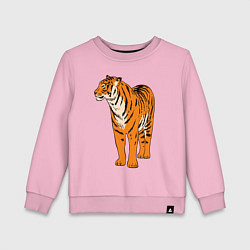 Свитшот хлопковый детский Гордый независимый тигр, цвет: светло-розовый
