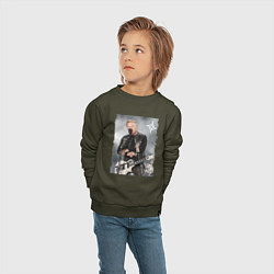 Свитшот хлопковый детский James Alan Hetfield - Metallica vocalist, цвет: хаки — фото 2