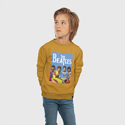 Свитшот хлопковый детский The Beatles - world legend!, цвет: горчичный — фото 2