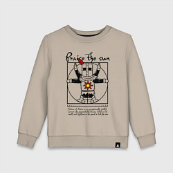 Свитшот хлопковый детский Dark Souls - Praise the Sun!, цвет: миндальный