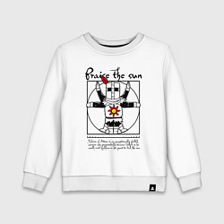 Свитшот хлопковый детский Dark Souls - Praise the Sun!, цвет: белый