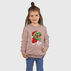 Свитшот хлопковый детский T-rex Merry Roar, цвет: пыльно-розовый — фото 2