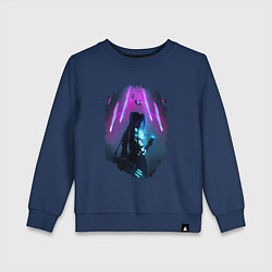 Свитшот хлопковый детский ДЖИНКС, ЛИГА ЛЕГЕНД ARCANE JINX, цвет: тёмно-синий