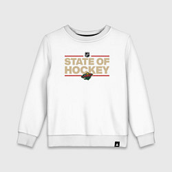 Свитшот хлопковый детский Minnesota Wild NHL Миннесота Уайлд НХЛ, цвет: белый