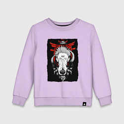 Свитшот хлопковый детский ЗАКЛИНАНИЕ ИТАДОРИ, СУКУНА, цвет: лаванда