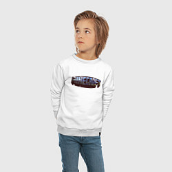 Свитшот хлопковый детский Minecraft Логотип, цвет: белый — фото 2