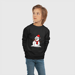 Свитшот хлопковый детский Двухсторонний снеговик, цвет: черный — фото 2