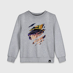 Свитшот хлопковый детский JOJOS BIZARRE ADVENTURE, ГЛАВНЫЙ ГЕРОЙ, цвет: меланж