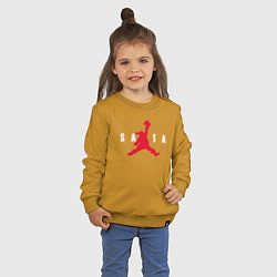 Свитшот хлопковый детский AIR SANTA - ЭЙР САНТА, цвет: горчичный — фото 2