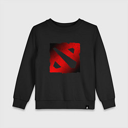 Свитшот хлопковый детский ЧЁРНО КРАСНОЕ ЛОГО ДОТА 2 DOTA 2 LOGO, цвет: черный