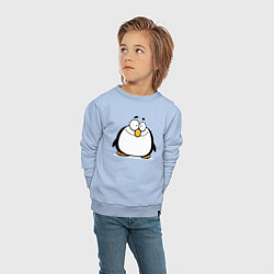 Свитшот хлопковый детский Глазастый пингвин, цвет: мягкое небо — фото 2