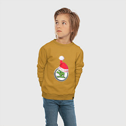 Свитшот хлопковый детский Skoda Merry Christmas, цвет: горчичный — фото 2