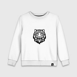 Свитшот хлопковый детский Символ года тигренок черный, цвет: белый