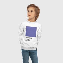 Свитшот хлопковый детский Цвет Pantone 2022 года - Very Peri, цвет: белый — фото 2