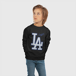 Свитшот хлопковый детский Los Angeles Dodgers - baseball team, цвет: черный — фото 2