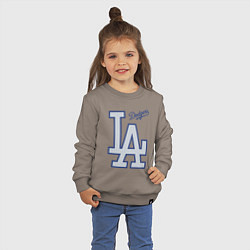 Свитшот хлопковый детский Los Angeles Dodgers - baseball team, цвет: утренний латте — фото 2