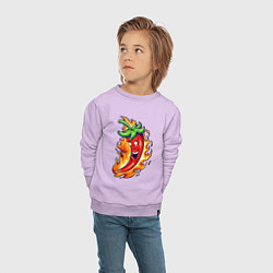 Свитшот хлопковый детский Огненный перец, цвет: лаванда — фото 2
