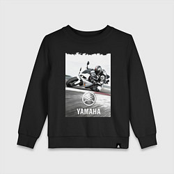 Свитшот хлопковый детский YAMAHA на вираже, цвет: черный