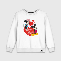 Свитшот хлопковый детский Mickey x Minnie Love, цвет: белый