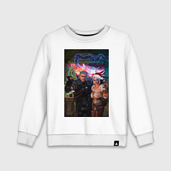 Свитшот хлопковый детский Ведьмак 3 С новым годом!, цвет: белый