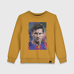 Свитшот хлопковый детский Lionel Messi - striker, Barcelona, цвет: горчичный