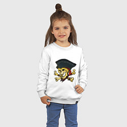 Свитшот хлопковый детский Skull Cap, цвет: белый — фото 2