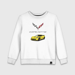 Свитшот хлопковый детский Chevrolet Corvette motorsport, цвет: белый