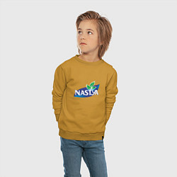Свитшот хлопковый детский Nestea Настя, цвет: горчичный — фото 2