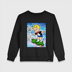 Свитшот хлопковый детский Richie Rich ALEC ART, цвет: черный