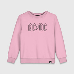 Свитшот хлопковый детский ACDC Logo Молния, цвет: светло-розовый