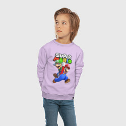 Свитшот хлопковый детский Луиджи и Марио, цвет: лаванда — фото 2
