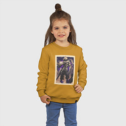 Свитшот хлопковый детский Omen art, цвет: горчичный — фото 2