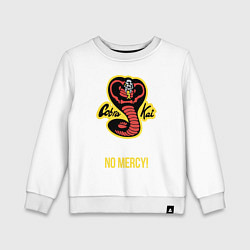 Свитшот хлопковый детский Cobra Kai No mercy!, цвет: белый