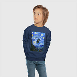 Свитшот хлопковый детский Тардис в Звездной Ночи, цвет: тёмно-синий — фото 2
