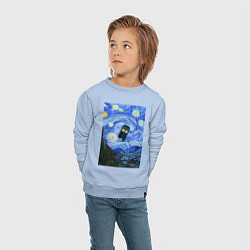 Свитшот хлопковый детский Тардис в Звездной Ночи, цвет: мягкое небо — фото 2