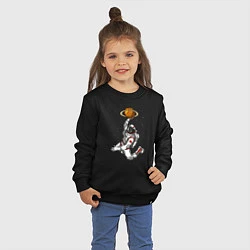 Свитшот хлопковый детский Космический баскетболист, цвет: черный — фото 2