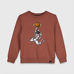 Свитшот хлопковый детский Космический баскетболист, цвет: кирпичный