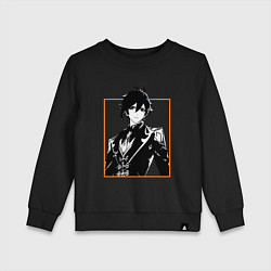 Свитшот хлопковый детский Zhongli Genshin Impact 005, цвет: черный