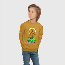 Свитшот хлопковый детский Plants vs Zombies Подсолнух, цвет: горчичный — фото 2
