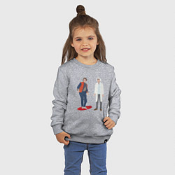 Свитшот хлопковый детский Назад в будущее делориан 2022, цвет: меланж — фото 2