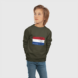 Свитшот хлопковый детский Для дизайнера Флаг Нидерландов, цвет: хаки — фото 2