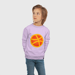 Свитшот хлопковый детский Баскетбольный неоновый мяч, цвет: лаванда — фото 2