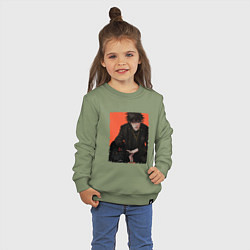 Свитшот хлопковый детский Мегуми, цвет: авокадо — фото 2