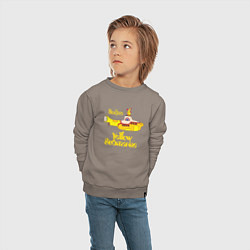 Свитшот хлопковый детский On a Yellow Submarine, цвет: утренний латте — фото 2